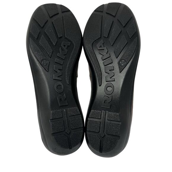 NEW ROMIKA Brown Leather Slip On Wedge Shoes Women’s Sz 38 US Sz 7 - Picture 6 of 7